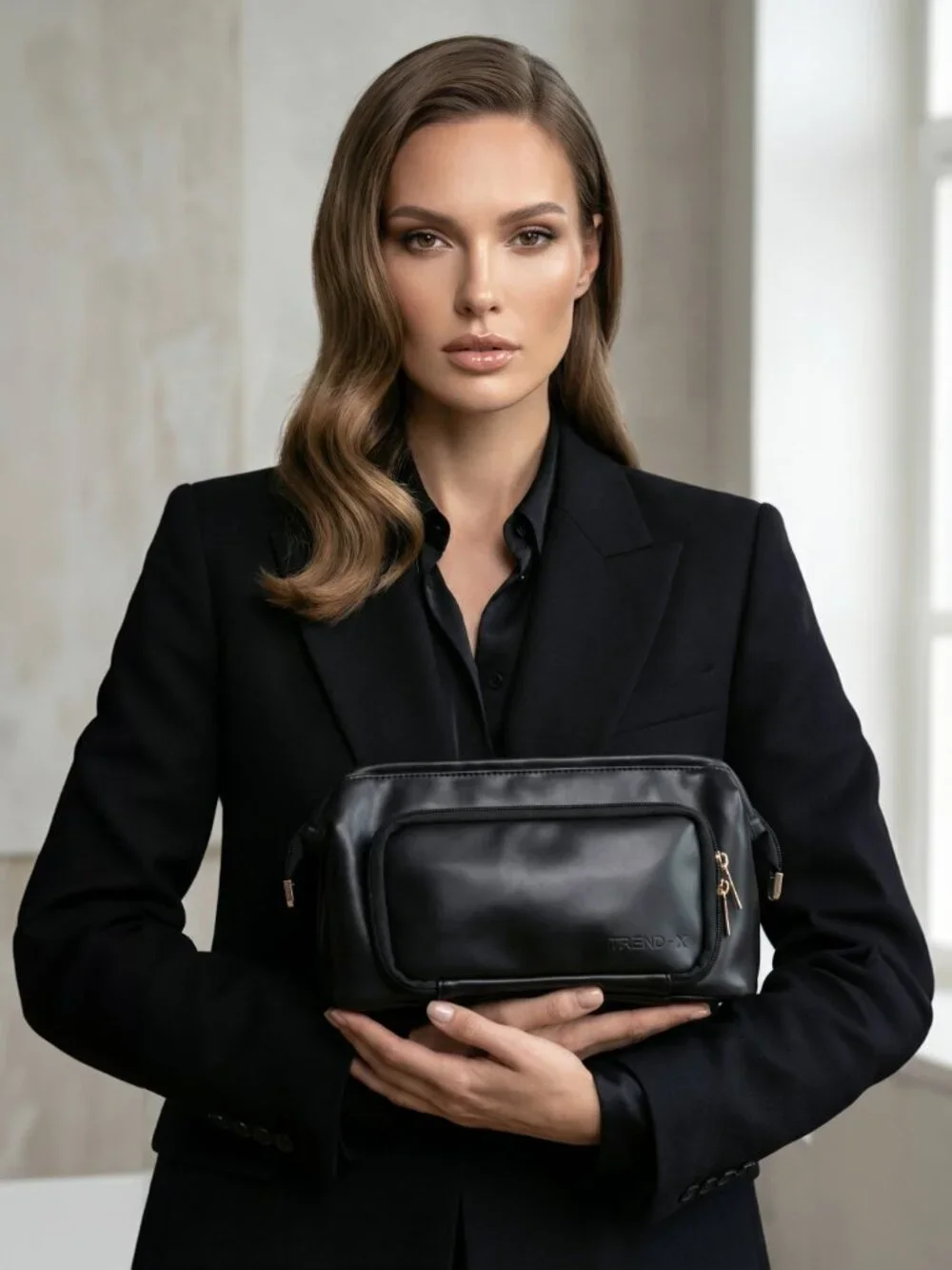 Cosmetic Bag with Makeup Brush Compartmen